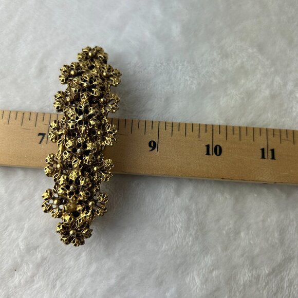 French Vintage Barrette Gold Tone Filigree Hair Clip main image 4